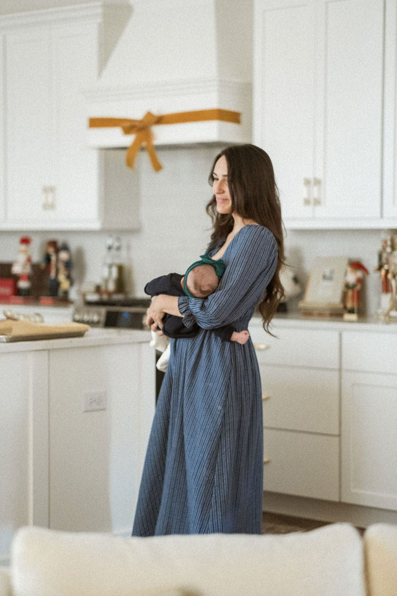 Hayden Dress - Striped Blue