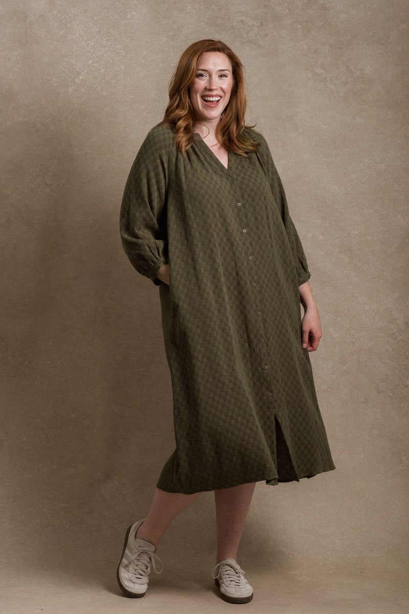 Juneau Dress - Sage Gingham