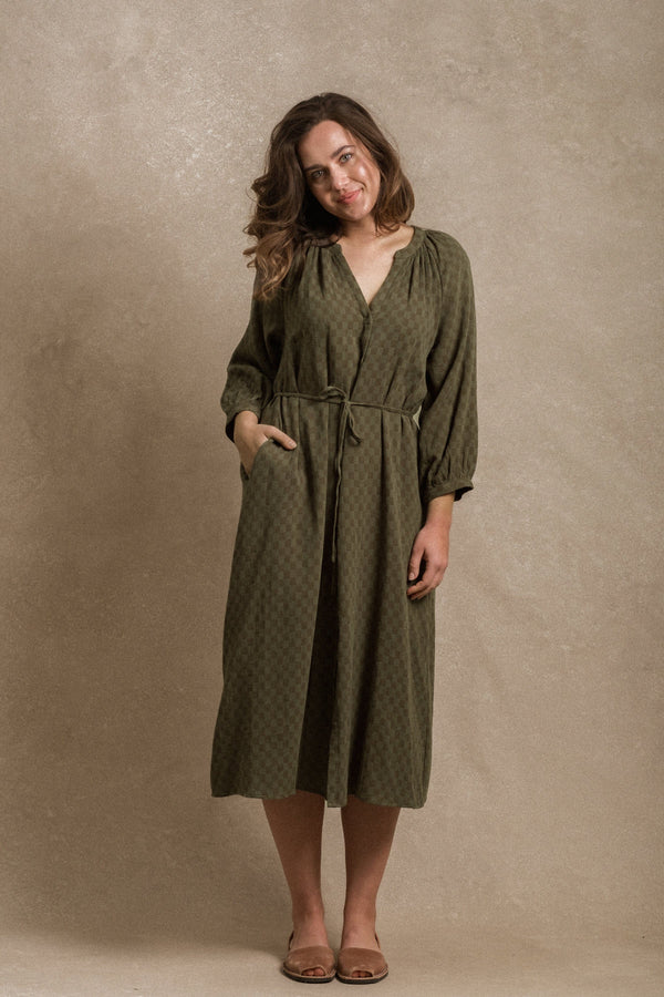 Juneau Dress - Sage Gingham