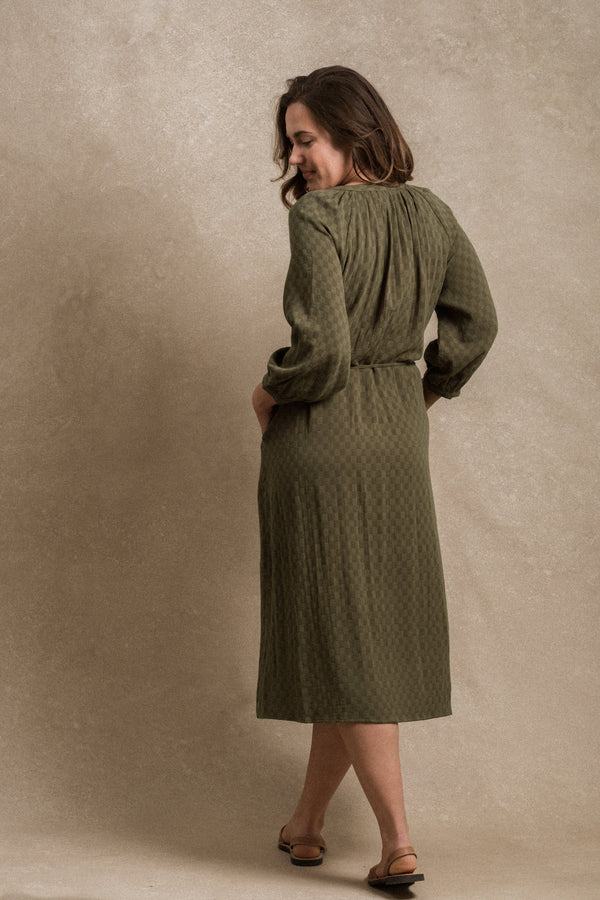 Juneau Dress - Sage Gingham