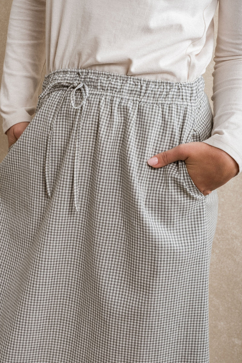 Sonoma Skirt - Grey Gingham