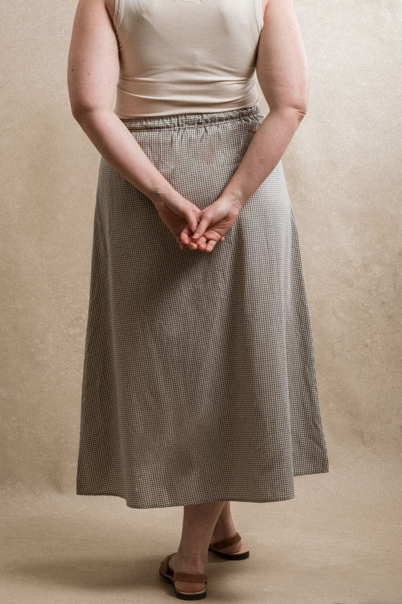 Sonoma Skirt - Grey Gingham