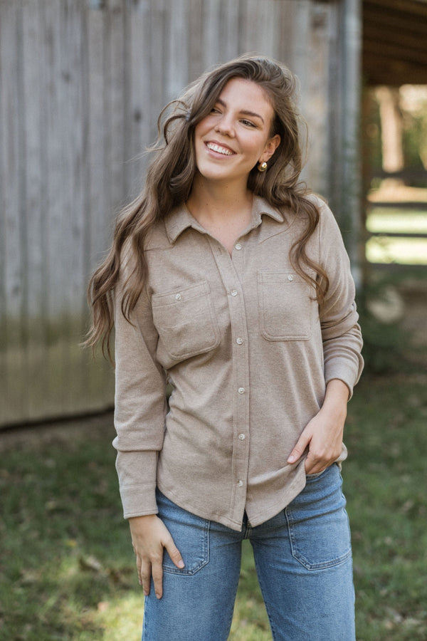 New York Button Down - Beige