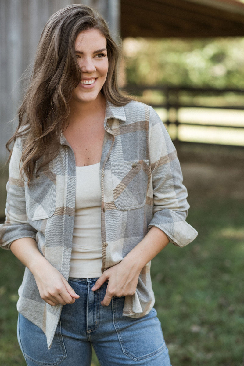 New York Button Down - Grey Plaid