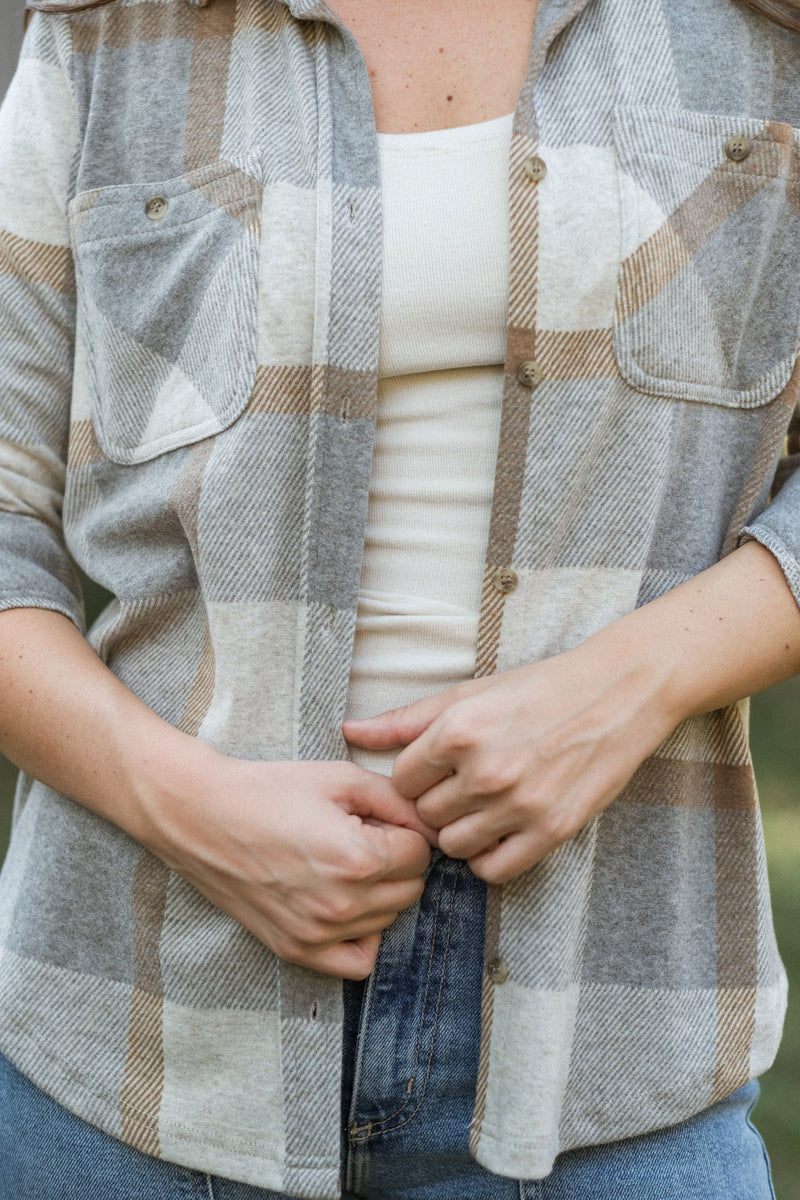 New York Button Down - Grey Plaid