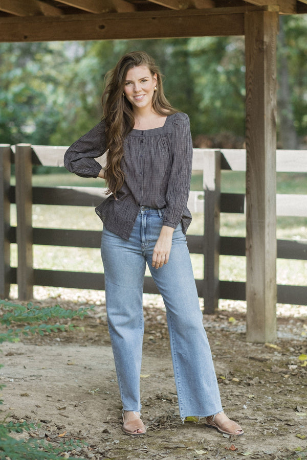 Chesapeake Blouse - Blue Plaid