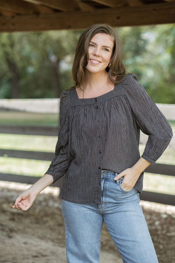 Chesapeake Blouse - Blue Plaid