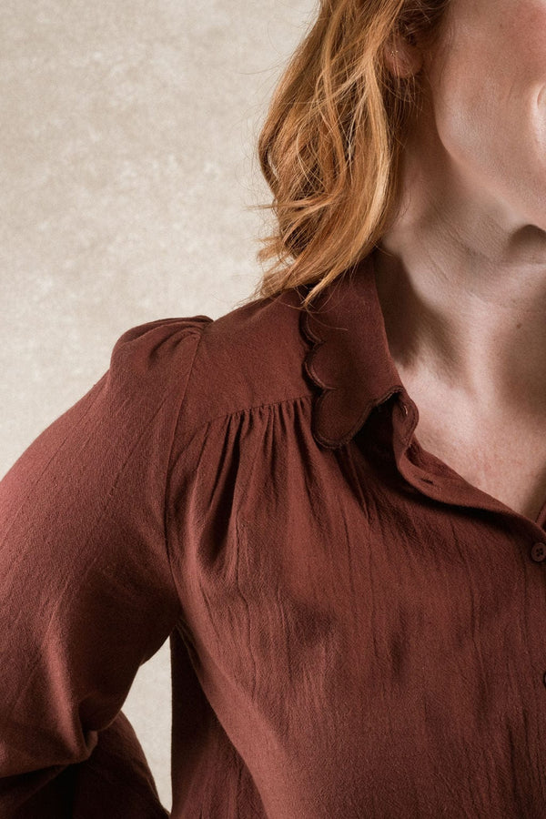 Lafayette Blouse - Maroon