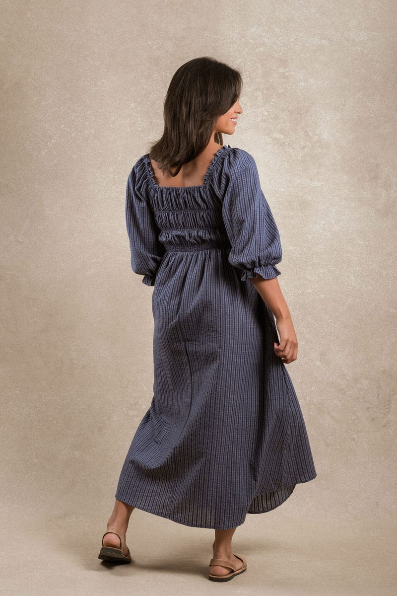 Hayden Dress - Striped Blue