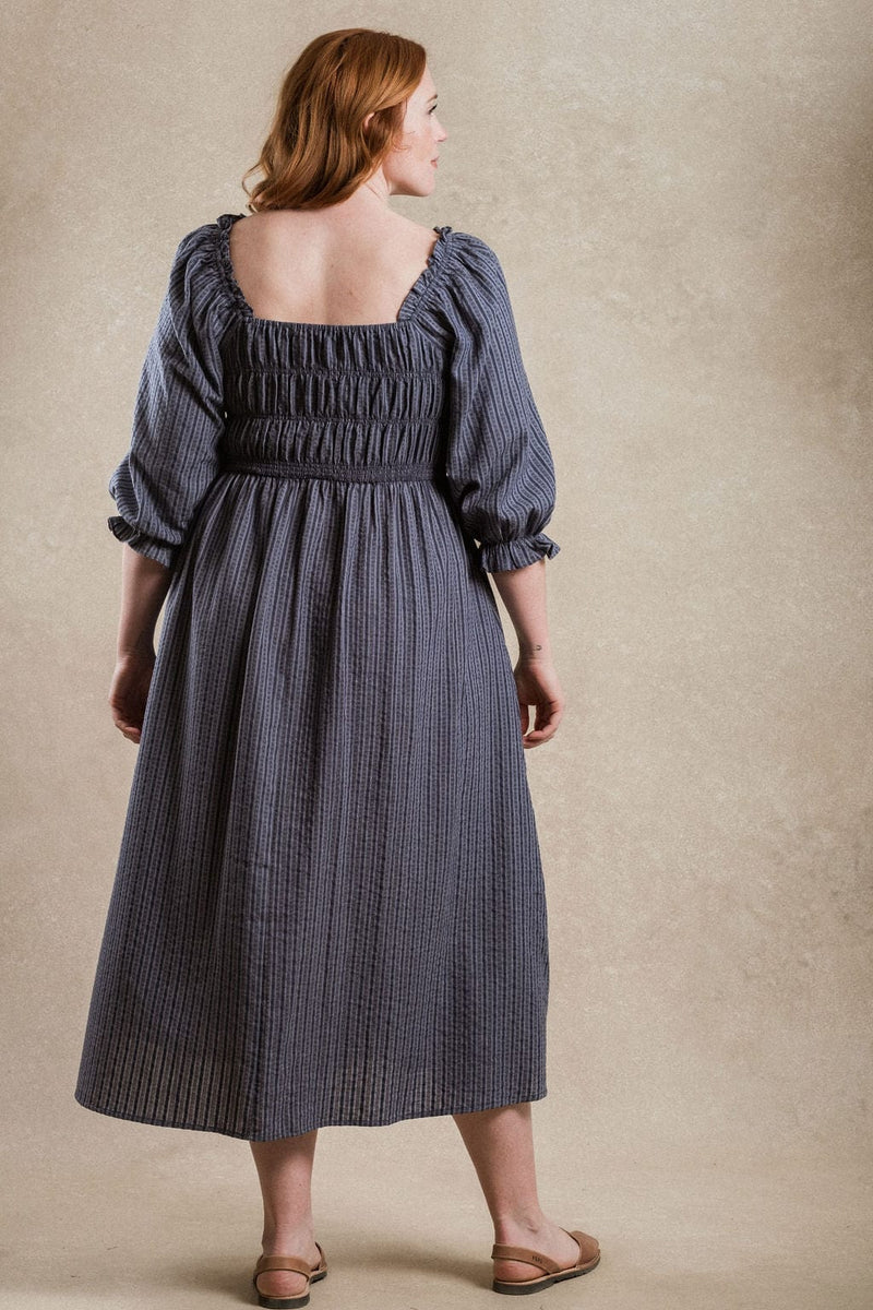 Hayden Dress - Striped Blue