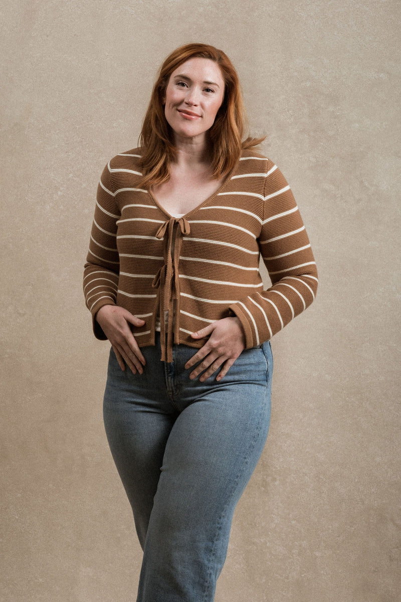 Kaya Top - Striped Light Brown