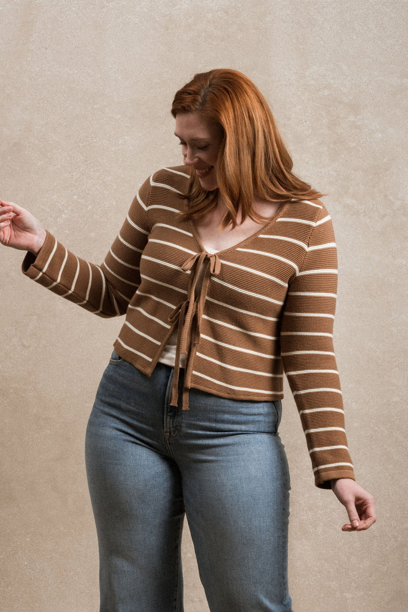 Kaya Top - Striped Light Brown