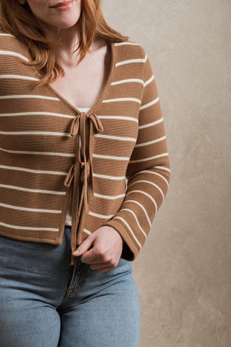 Kaya Top - Striped Light Brown