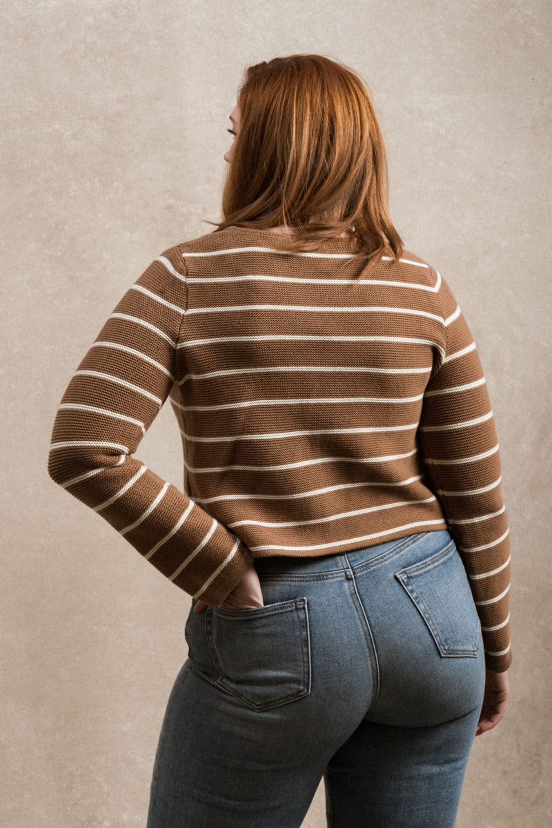 Kaya Top - Striped Light Brown