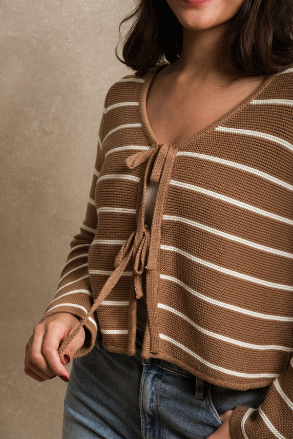 Kaya Top - Striped Light Brown