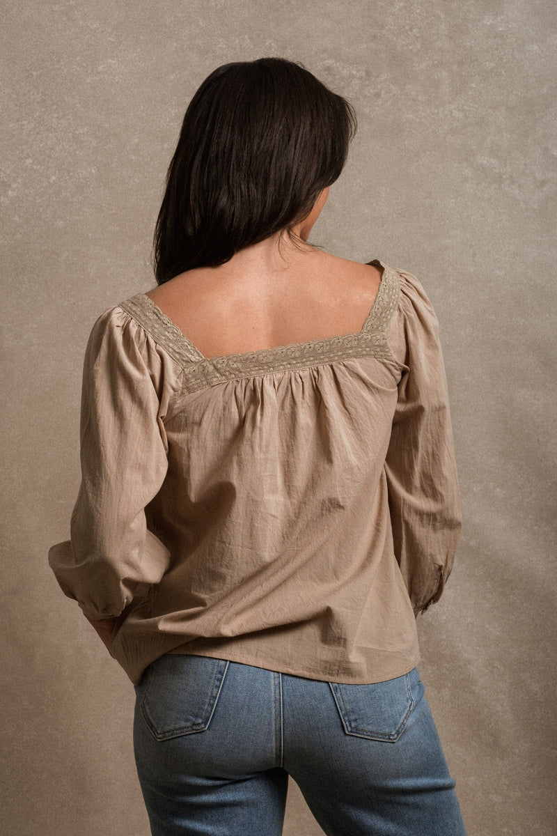 Byron Bay Blouse - Khaki