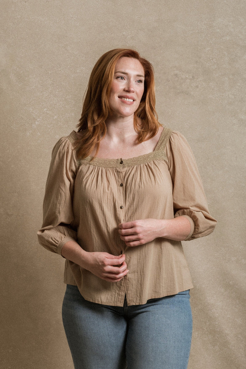 Byron Bay Blouse - Khaki