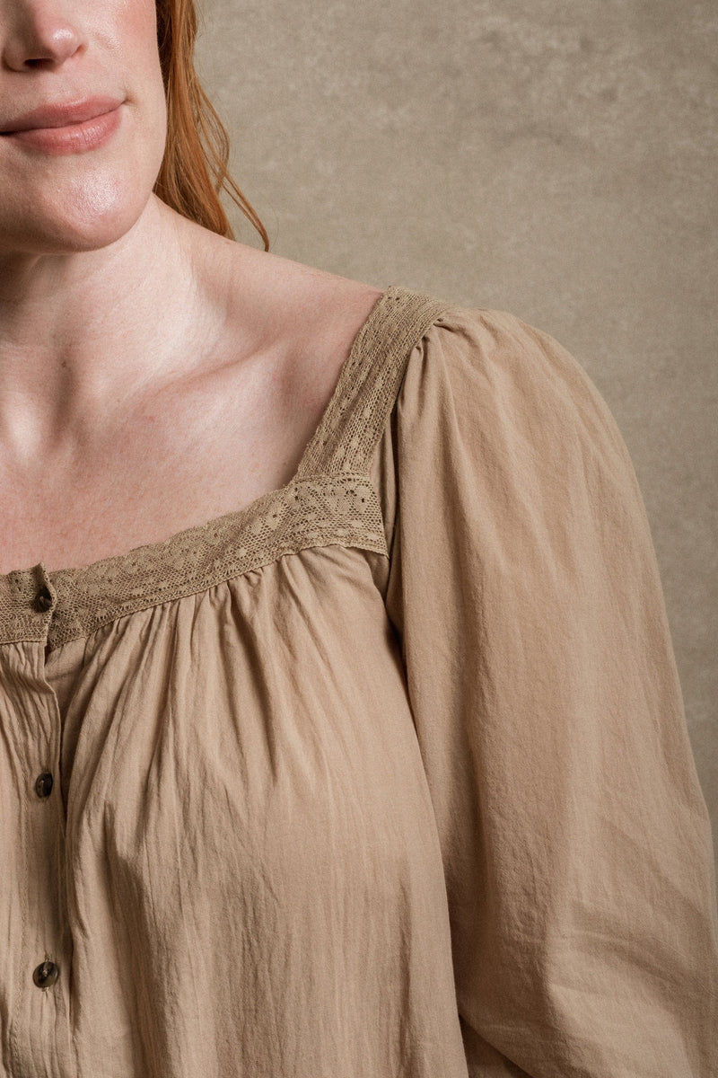 Byron Bay Blouse - Khaki