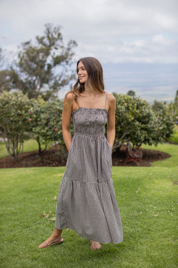 Everly Dress - Chesnut Gingham