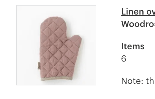 Linen Oven Mitt - Rose