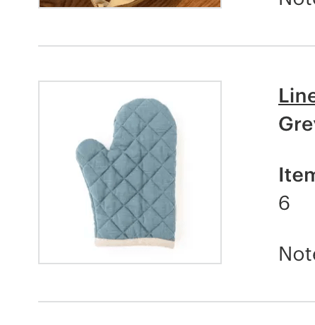 Linen Oven Mitt - Grey Blue