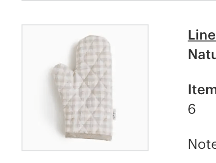 Linen Oven Mitt - Natural Gingham