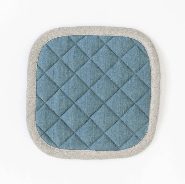 Linen Potholder - Grey Blue