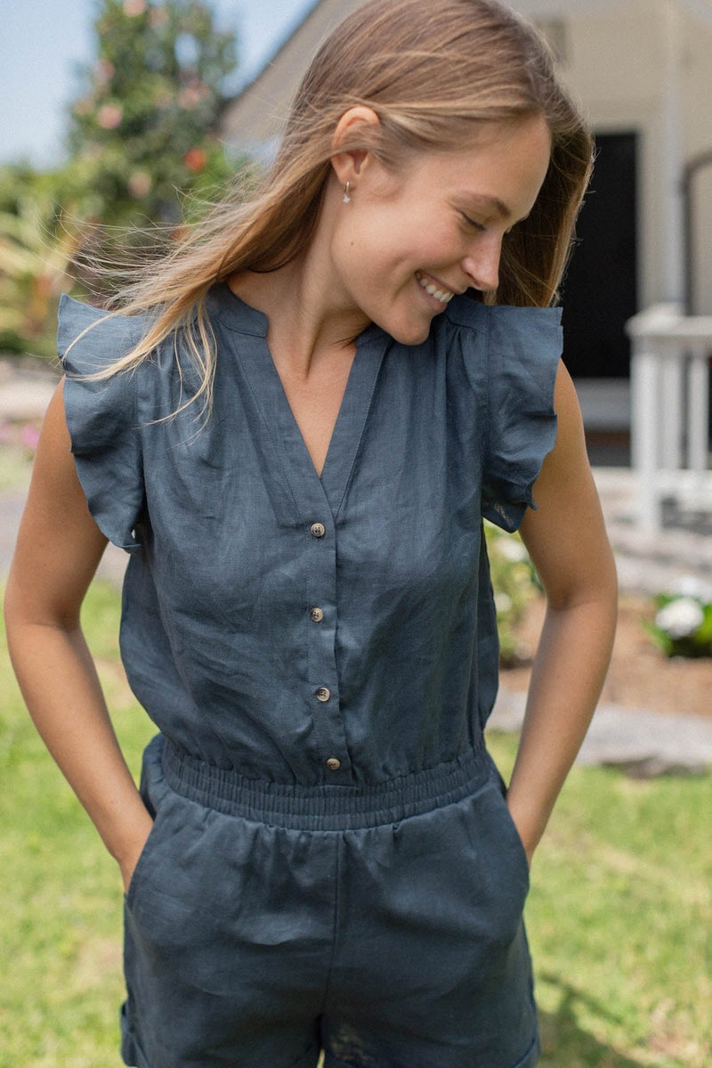 Lorelai Romper - Dusty Blue