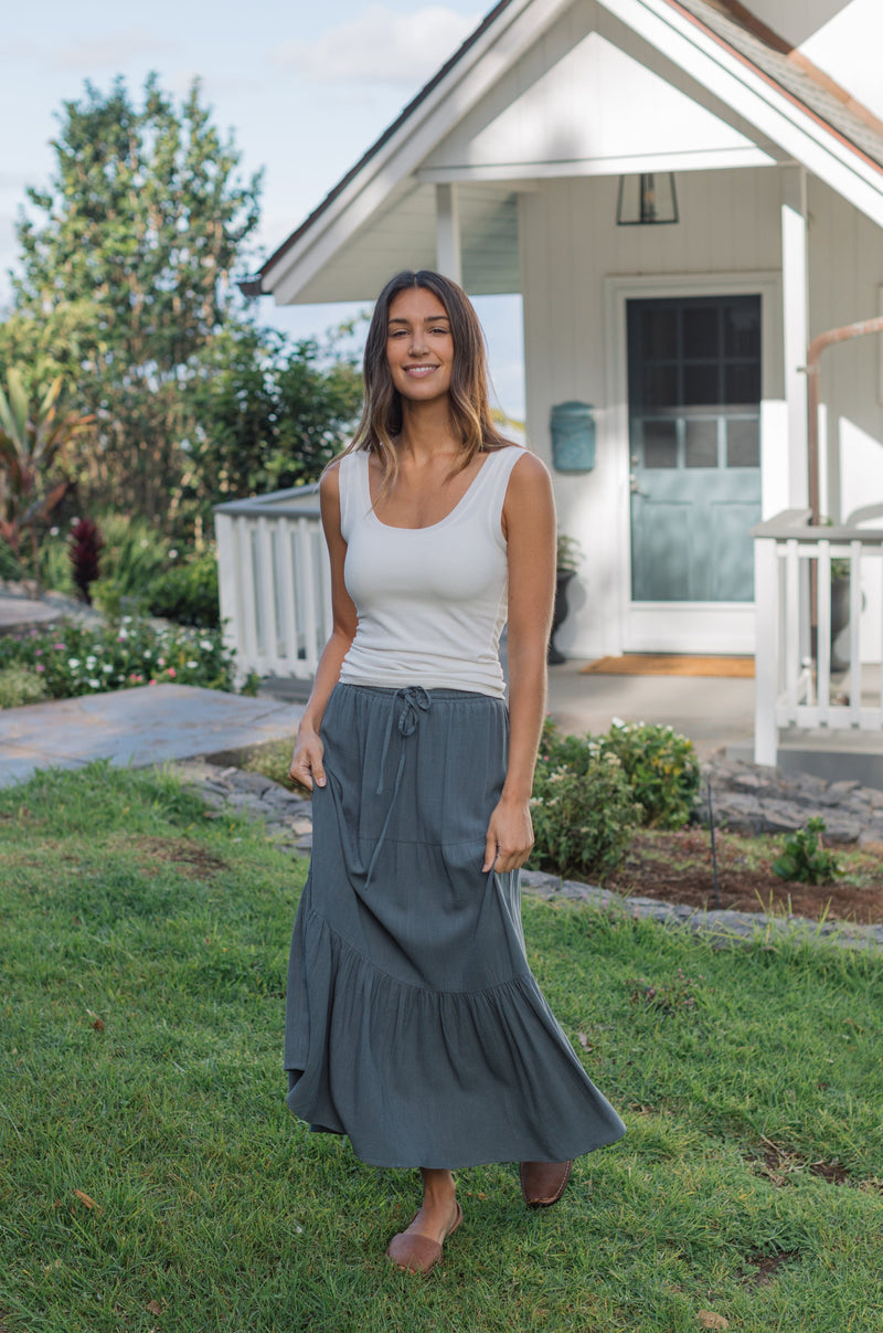 Charleston Skirt - Dusty Blue