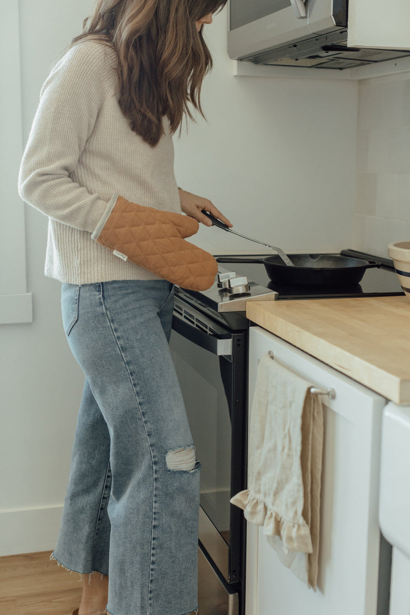 Linen Oven Mitt - Cinnamon